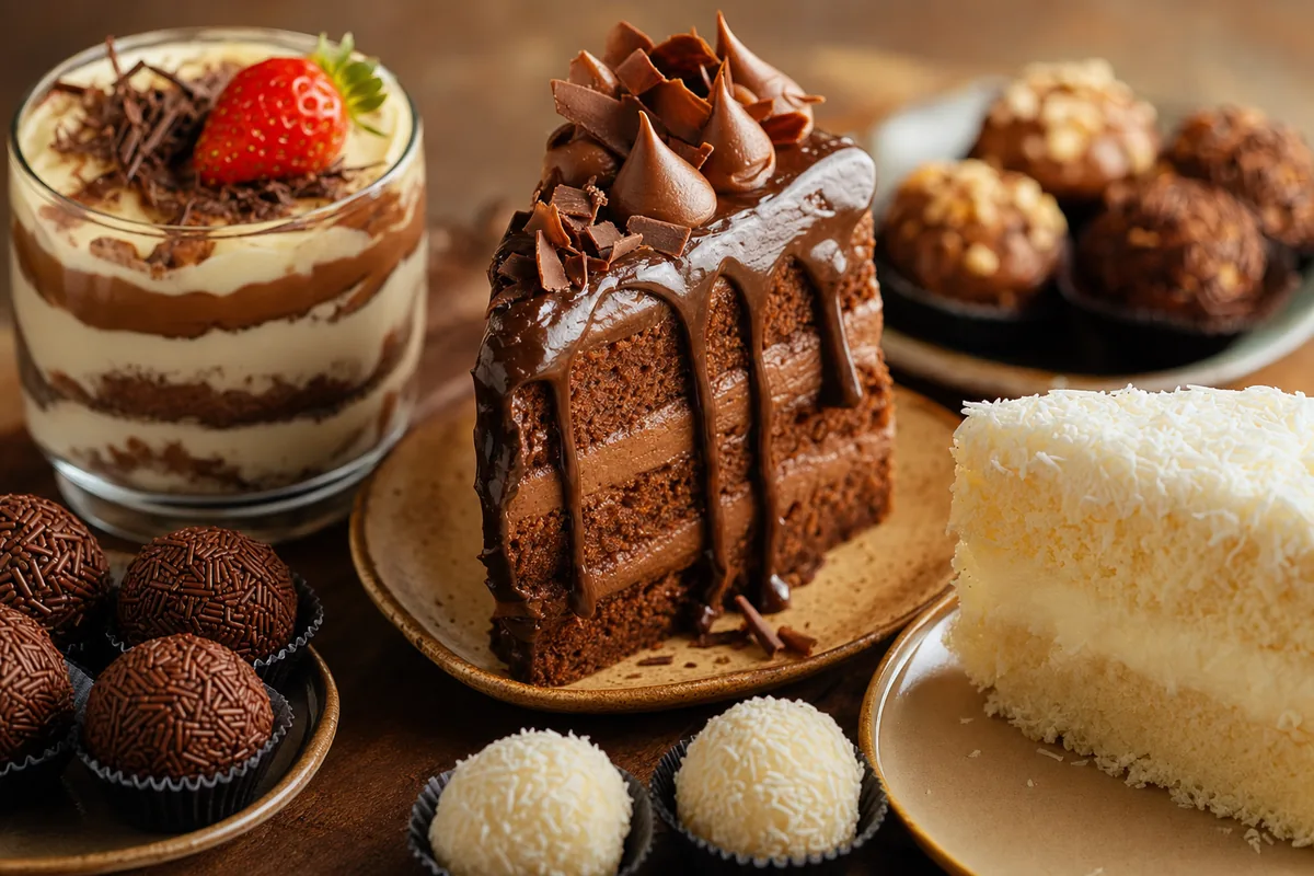 Variedade de doces e fatias da Bendita Receita